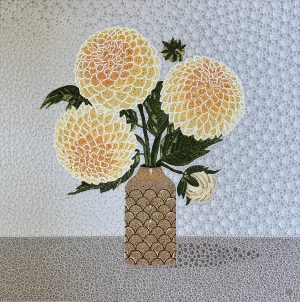 Dahlias print, 25x25cm