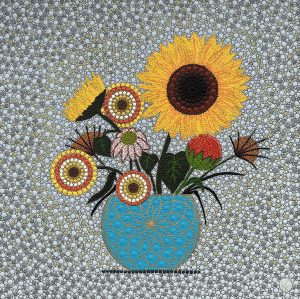 Autumn flowers print, 50x50cm