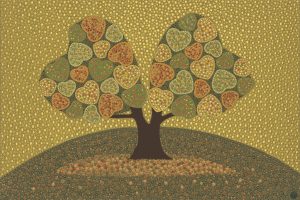 Tree of hearts print, 30x45cm