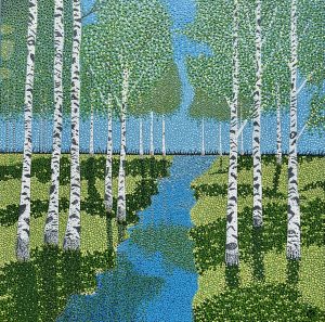 Birch trees print, 40x40cm