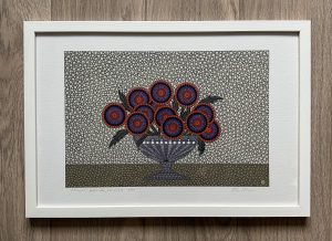 Flowers over the fire place print, 30x45cm